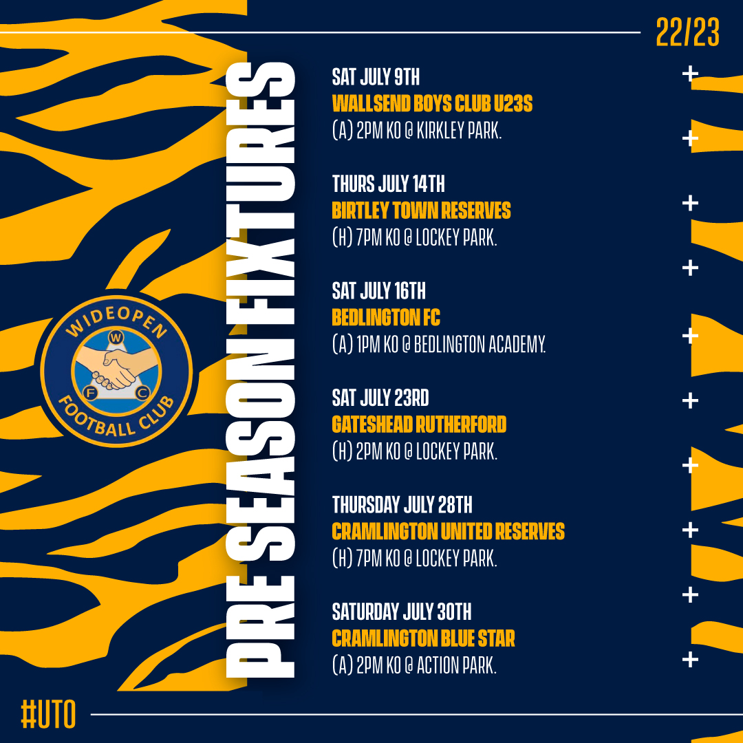 Wideopen FC pre-season graphic
